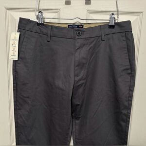 Dockers Signature Khaki Slim Fit Cotton Stretch Pants Size 33x32 Grey